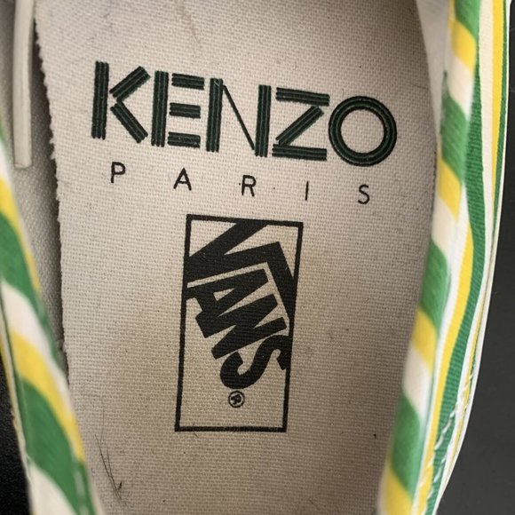Kenzo Vans Collaboration Sneakers Men's 7 Women 8.5 green Yellow Skateboard - Picture 4 of 9